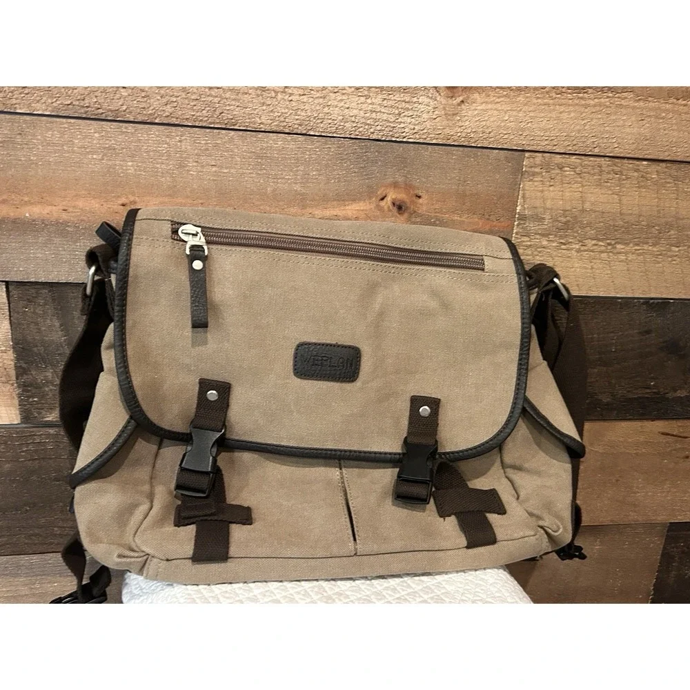 WEPLAN Messenger bag Khaki‎ EUC